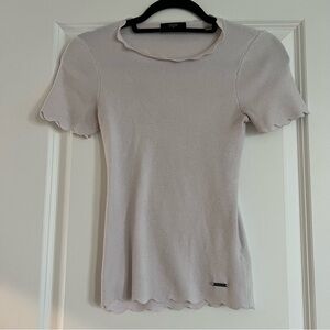 Tahari Short Sleeve Top in Light Cream